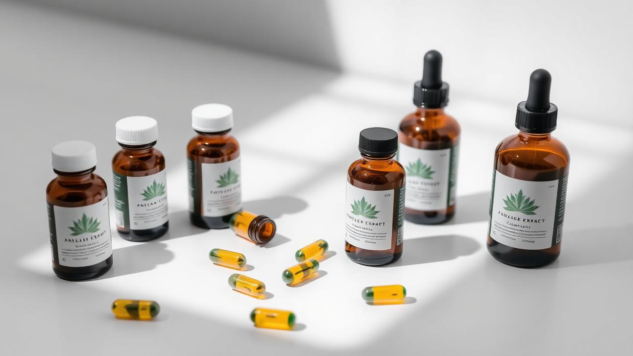 Cannabisblüten und Vaporizer auf hellem Untergrund