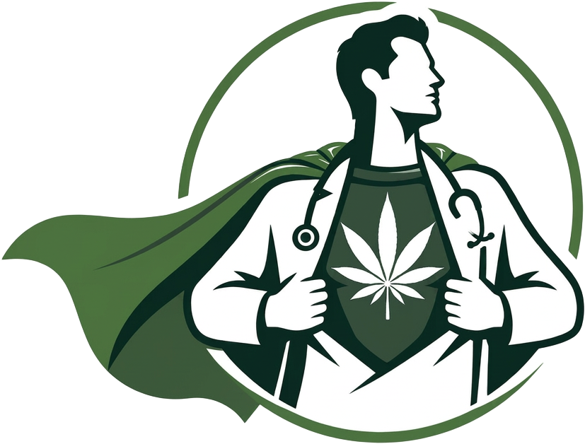 Icon Cannabishelden, Grafik eines Helden mit Schild